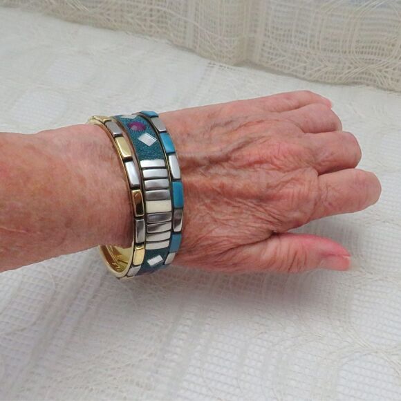 Set of 3 Boho Bangle Bracelets for Casual, Business, or Party Wear - Picture 3 of 6